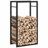 Firewood Rack Matte Black 50 X 28 X 94 Cm Steel