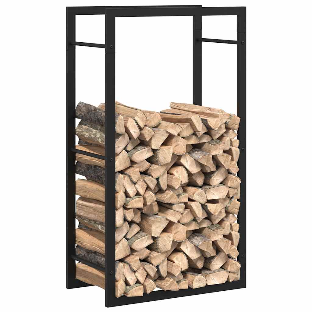 Firewood Rack Matte Black 50 X 28 X 94 Cm Steel