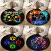 1Pc Gaming Controller Circular Print Rug - Home Decoration Carpet For Living Room Bedroom Flooring Computer Chair Area Rug