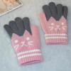 Winter Knitted Children's Gloves 4-10 Years Warm Soft Wool Cartoon Cat Kids Gloves Unisex Boys Girls Full Finger Mittens