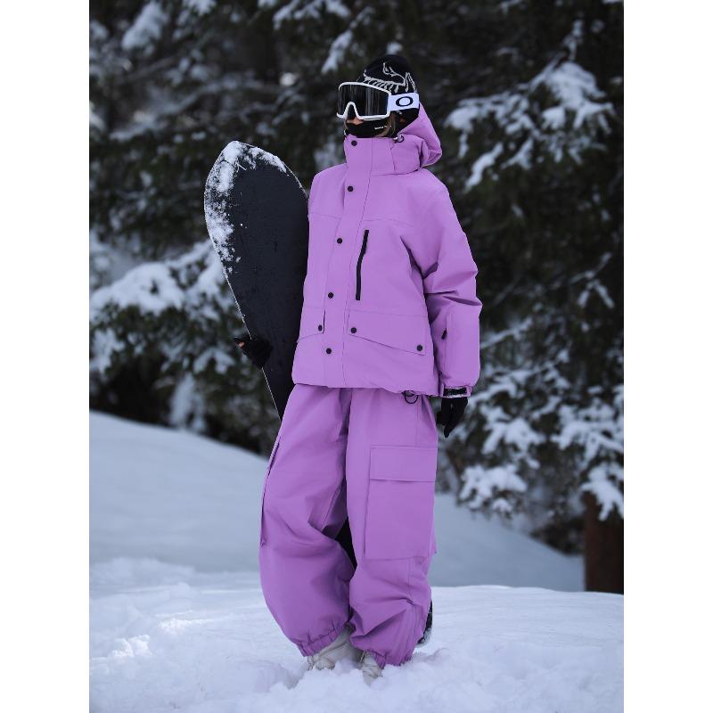 Skiwear Men and Women Winter Outdoor Waterproof Windproof Thickened Warm Thickened Snowboard Snowboarding Clothes Ski Suit Set