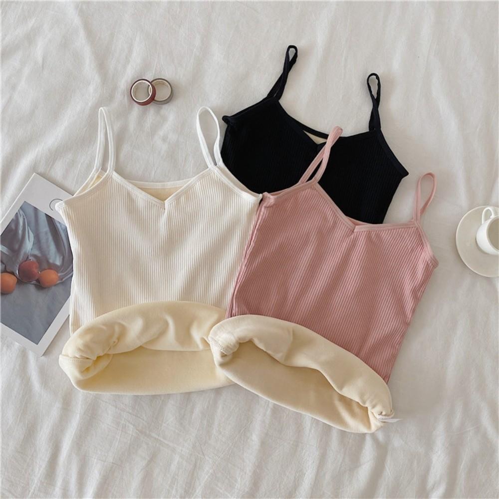 Slim Fit Women Thermal Camisole Thermal Plush Vest Underwear Warm Suspender Vest  Ladies