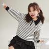Hello Kitty Girls' Striped Lapel Sweatshirt