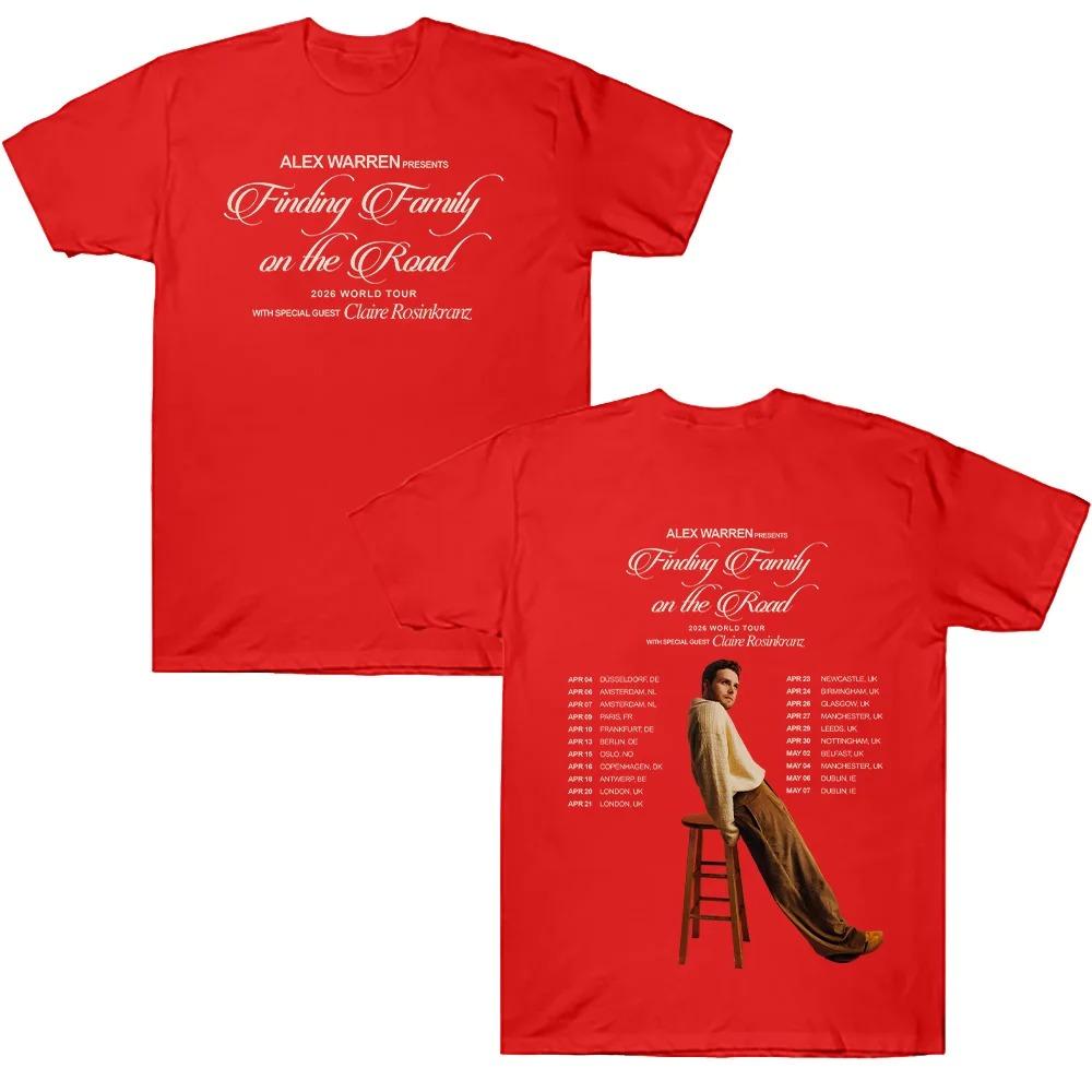 

Alex Warren Finding Family on The Road T-shirts 2026 Concert Europe Tour T Shirt Men Women Hip Hop Short Sleeve Loose Cotton Top XL