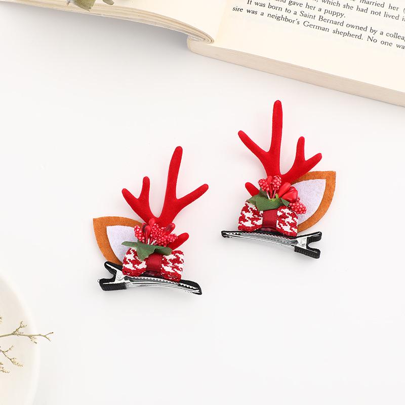 Sponky do vlasů s parohy soba: Vánoční 3D vlasové doplňky pro drdoly a copy