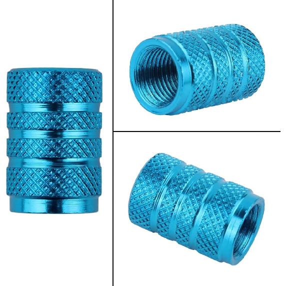 WINKA 5Pcs Car Tire Valve Stem Caps Round Aluminium Alloy Dustproof Tire Valve Stem Covers Universal for Cars with O Rubber Ring Wheel Valve Cap Tire