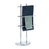 Relaxdays Porte-serviettes Chrome 3 Barres, Salle De Bain, Support Serviettes, Socle Demi Rond, 83x40x18 Cm, Argent