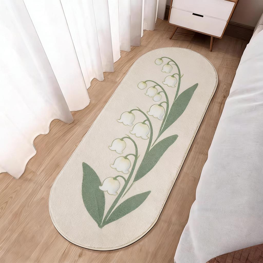 Flower Pattern Bedroom Decor Carpet Thick Plush Carpets for Living Room Fluffy Soft Bedside Floor Mat Simple Style Cloakroom Rug