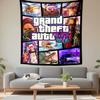 GTA VI Tapestry Wall Hanging, Grand Theft Auto 6 Poster Art, Gamer Wall Decor for Bedroom Living Room Dorm