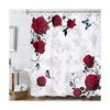 VIKAMA Classic Rose Butterfly Waterproof Shower Curtain Wet and Dry Separation Bathroom Partition Curtain Home Decor
