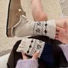 Autumn and Winter Warm Fleece Mid-calf Socks, Retro Small Floral Women's Pile Socks, College Versatile Socks