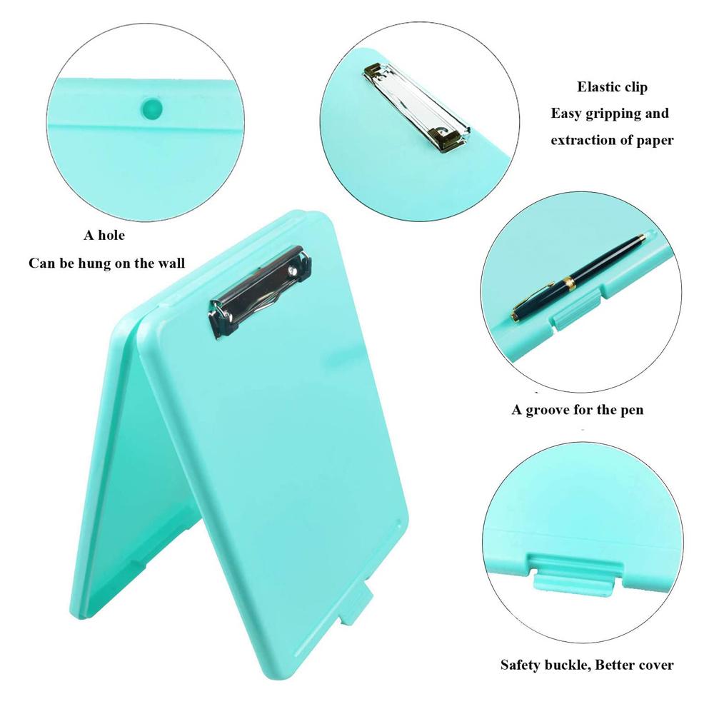 Plastic Lightweight Paper Holder Document Case Filing Storage Writing Pad A4 Clipboard Box