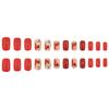 24pcs Valentine's Day Press On Nail Medium Square Shape Acrylic False Nail With Heart Designs Stick on Nail For Women