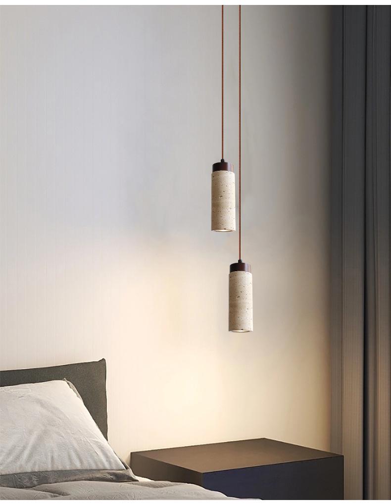 Stylish Yellow Travertine Wabi-Sabi Pendant Lights for Bedroom or Restaurant