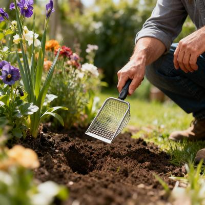 Gartensandsieb mit Griff Kompostsieb, Effiziente Filtration ohne Rückstände, Einhandbedienung für feinere Filtration