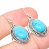 Natural Turquoise Gemstone Handmade 925 Solid Sterling Silver Earring 1.25" V0K21