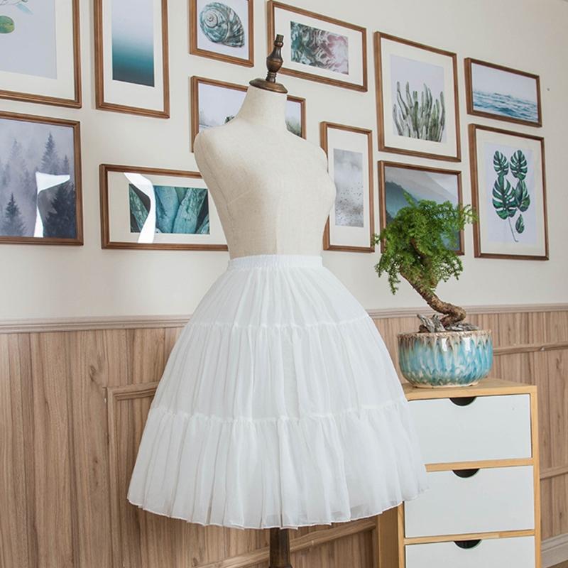 Women Crinoline Petticoat Adjustable Hoop Skirt Ball Gown Half Slips Girls Short Underskirt for Wedding Bridal Dress