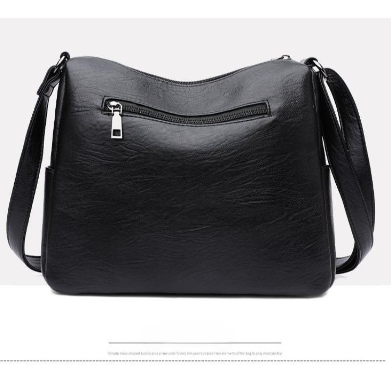 Luxury Branded Designer Soft Leather Crossbody Handbag with Adjustable Strap and Multiple Pockets