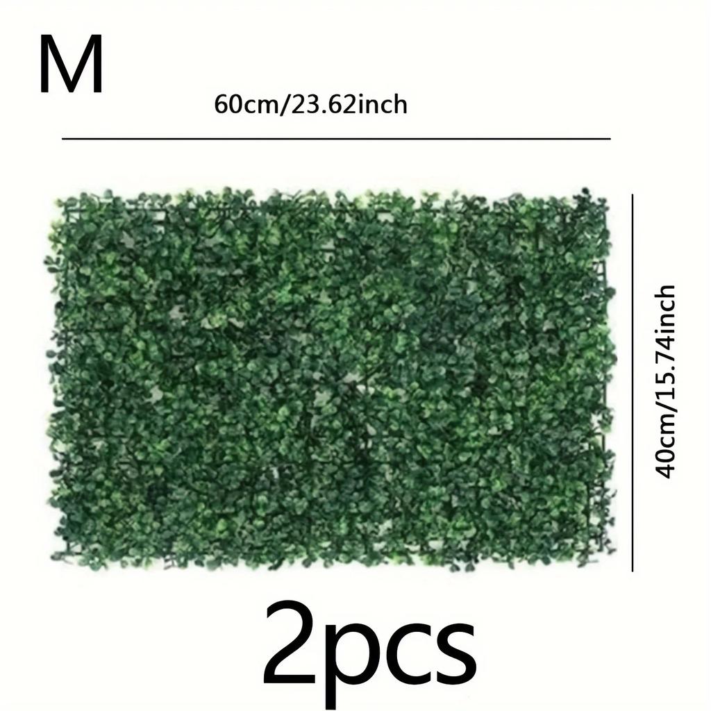 1pc/2pcs Artificial Plant Walls Foliage Hedge Grass Mat Greenery Panels Fence Home Decor Fake Plants Garden Simulated Lawn