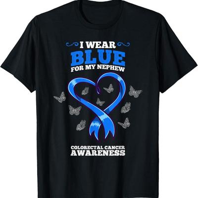 I Wear Blue For My Nephew Colorectal Cancer Awareness T Shirt