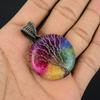 Tree Of Life Rainbow Solar Quartz 999 Copper Wire Wrapped Pendant, Handmade Gemstone Pendant Jewelry, Gifts For Wife Brand New Pendant