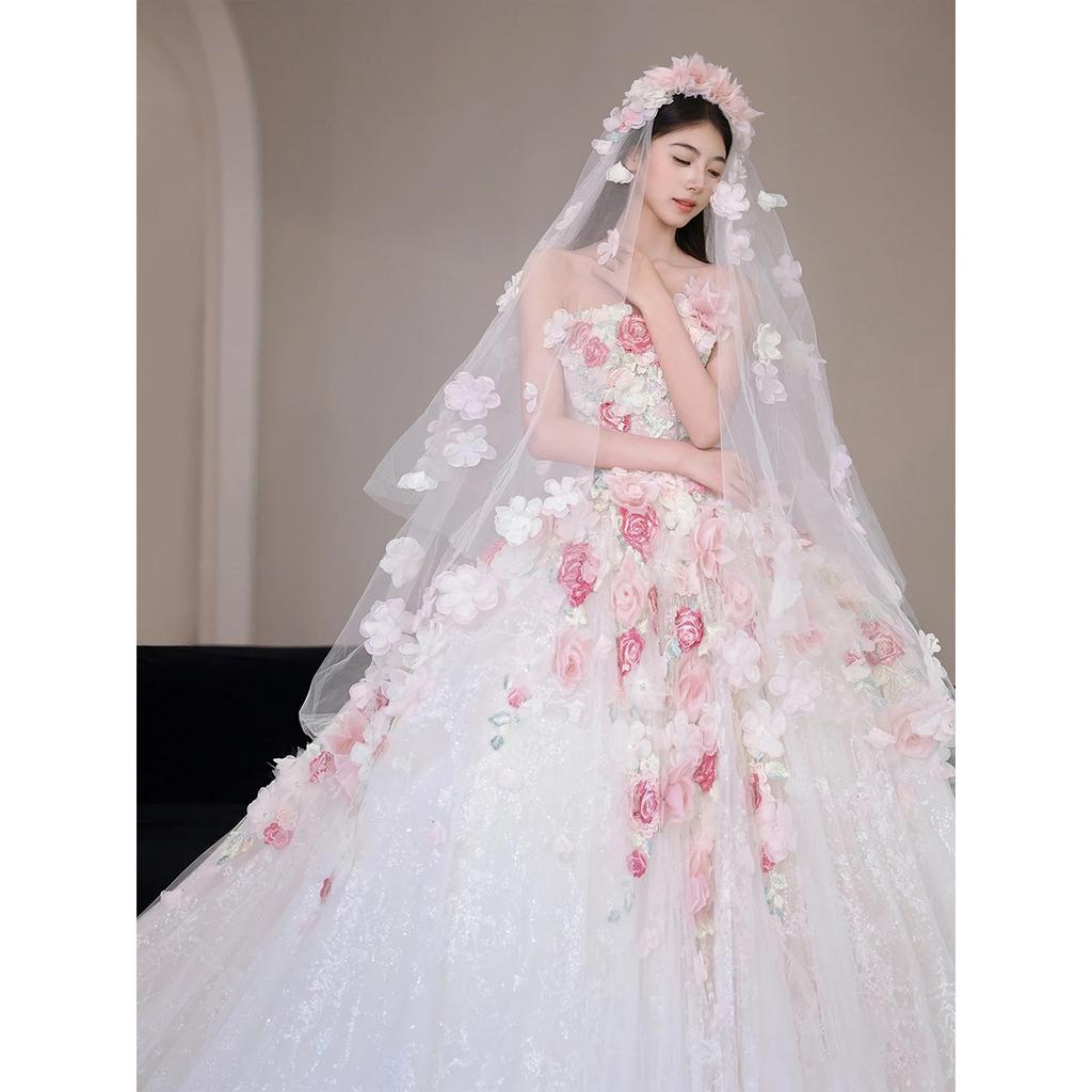 On the Run Gongfeng Wedding Dress Bride 2025 New High-end Birthday Banquet Rose Gongfu Dress Adult Ceremony