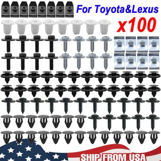 

100Pcs For Toyota Engine Cover Clip Screw Splash Apron Liner Fastener Undertray