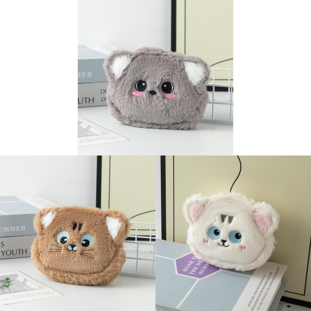 Plüsch Pinke Katze Münzbörse Mit Gesticktem Design Für Kinder Und Reiseaufbewahrung