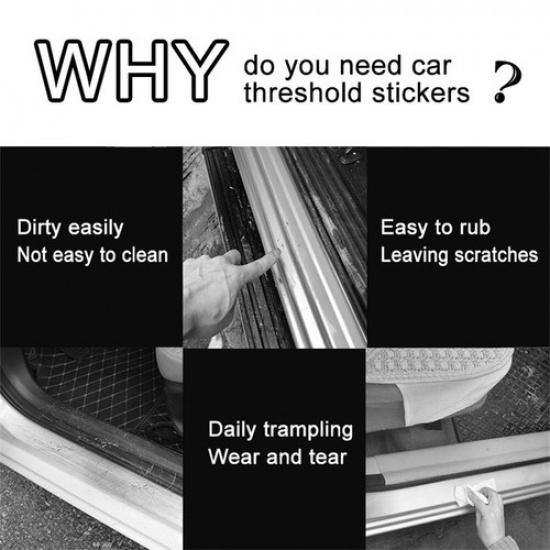 4x For GMC Sierra 1500 Cab Red Letter Door Sill Cover Threshold Steps Protector