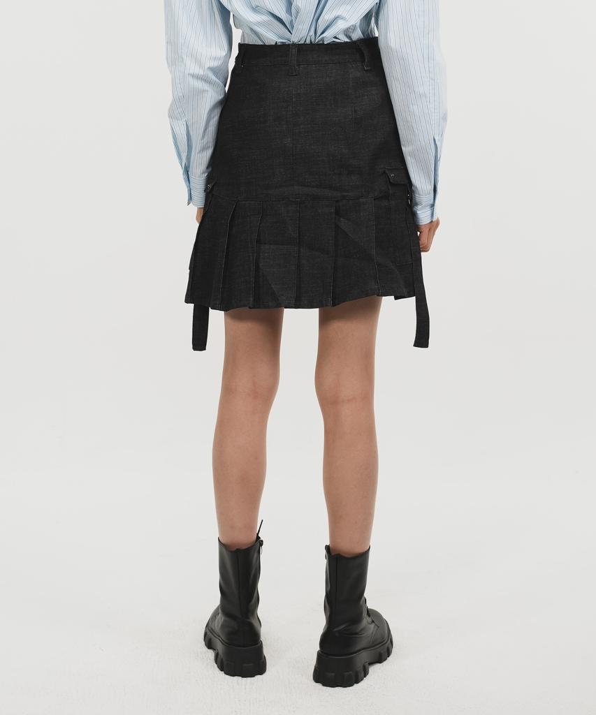 Phenomenon Cipher Denim Pleats Skirt