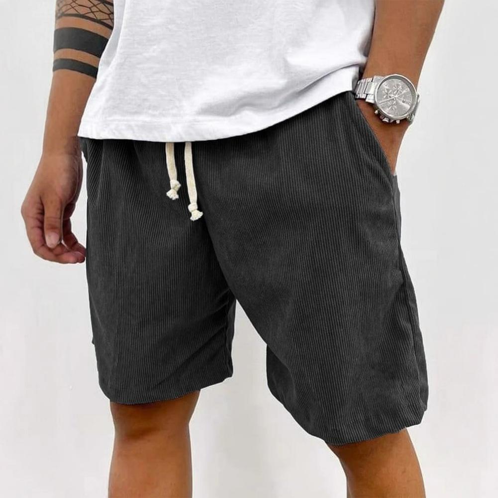 Men's Summer Casual Drawstring Corduroy Retro Shorts