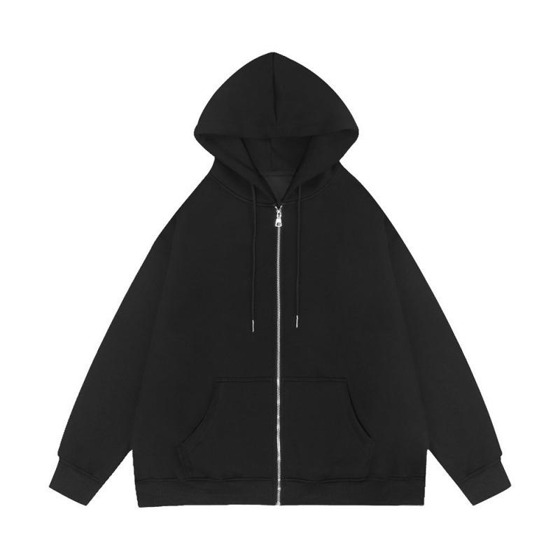 Men's Solid Color Full Zip Hoodie Sweatshirt