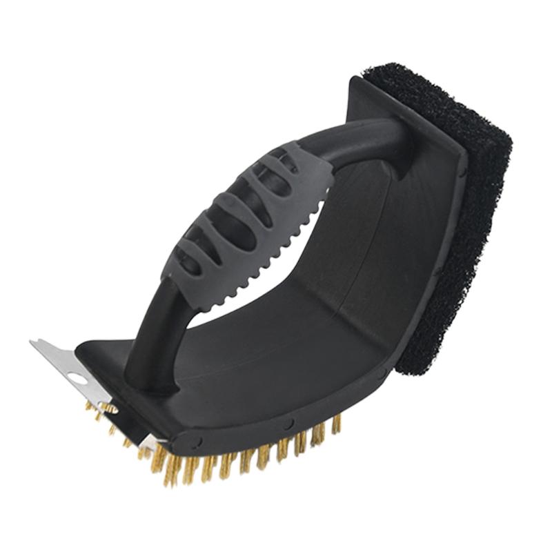Right Angled Grill Brush With 3 Functions And Ergonomic Handle Scrapers Wire Bristles For Deep Cleaning BBQ Grates Tool