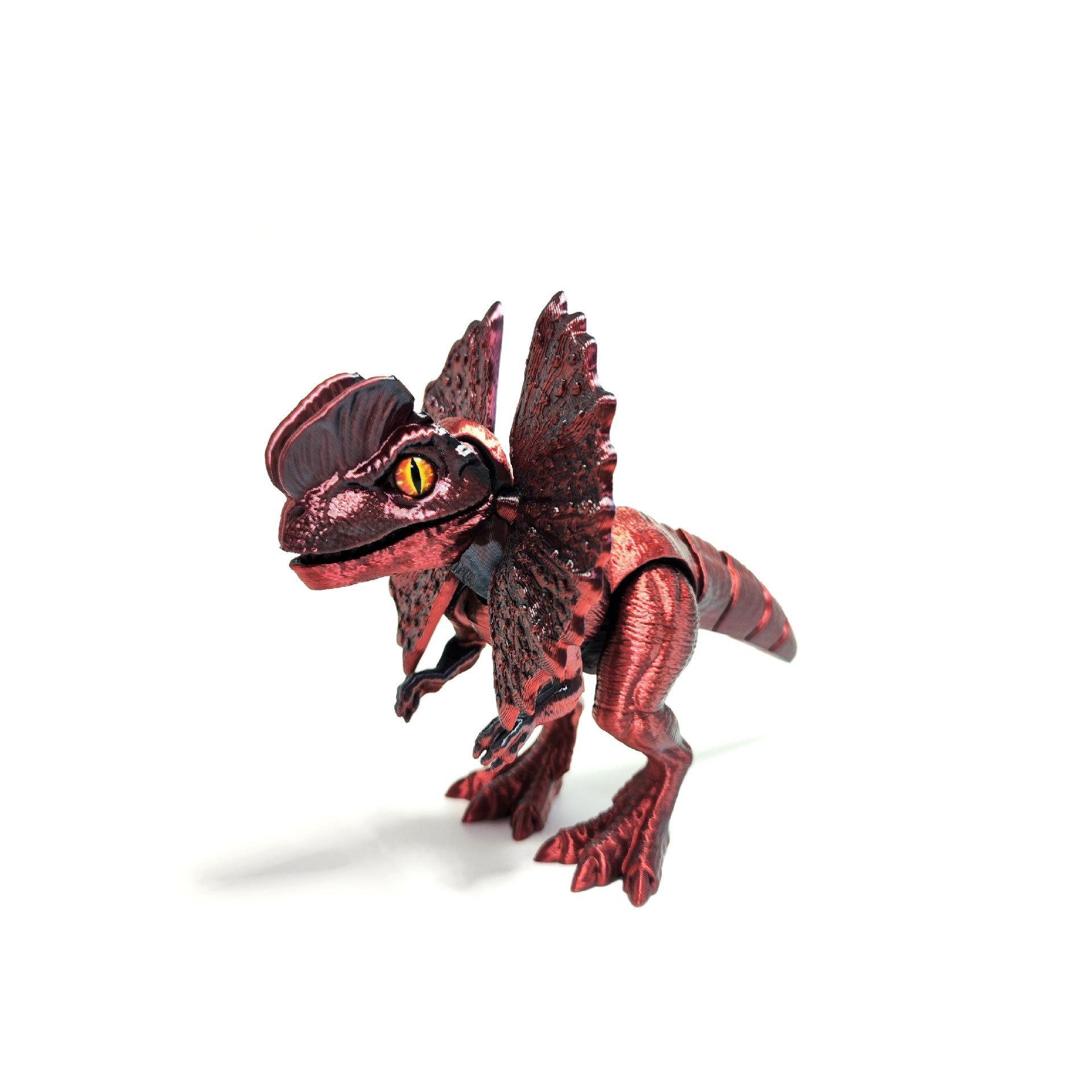 3D Printed Double-Crested Dinosaur Toy with Movable Joints and Opening Mouth – Decompression Craft Gift