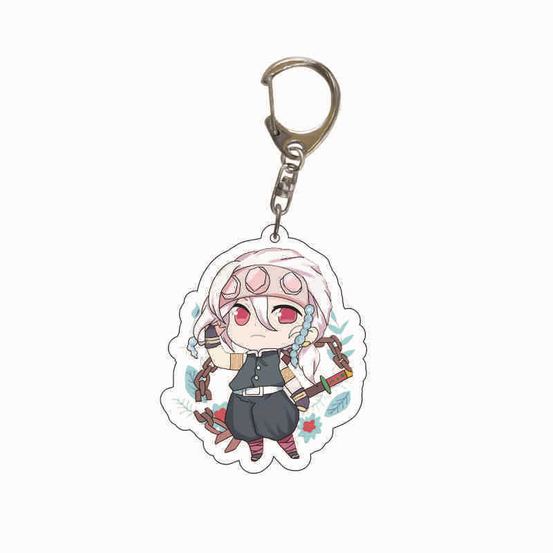 Demon Slayer Anime Acrylic Transparent Keychain Cute Accessories Food Theme Pendant Charm Decor Gift Fans Collection for Carry Mini Lightweight