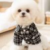 Autumn Winter Warm Pet Dog Dress Puppy Shirt Luxury Dog Clothes Thickened Striped Plaid Dog Costume Chihuahua Bichon Dog Coat