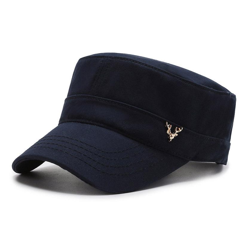 Hat solid color flat top hat spring and autumn fashion short brim visor cap cap casual hat versatile