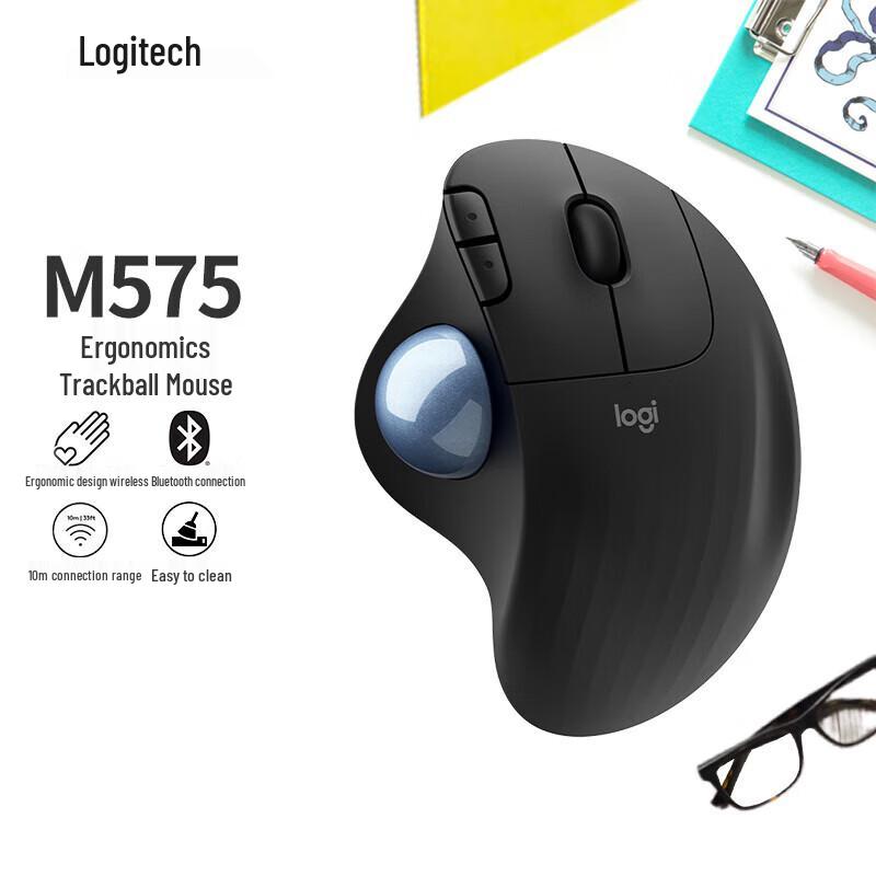 

Logitech M575 Ergonomic Wireless Trackball Mouse