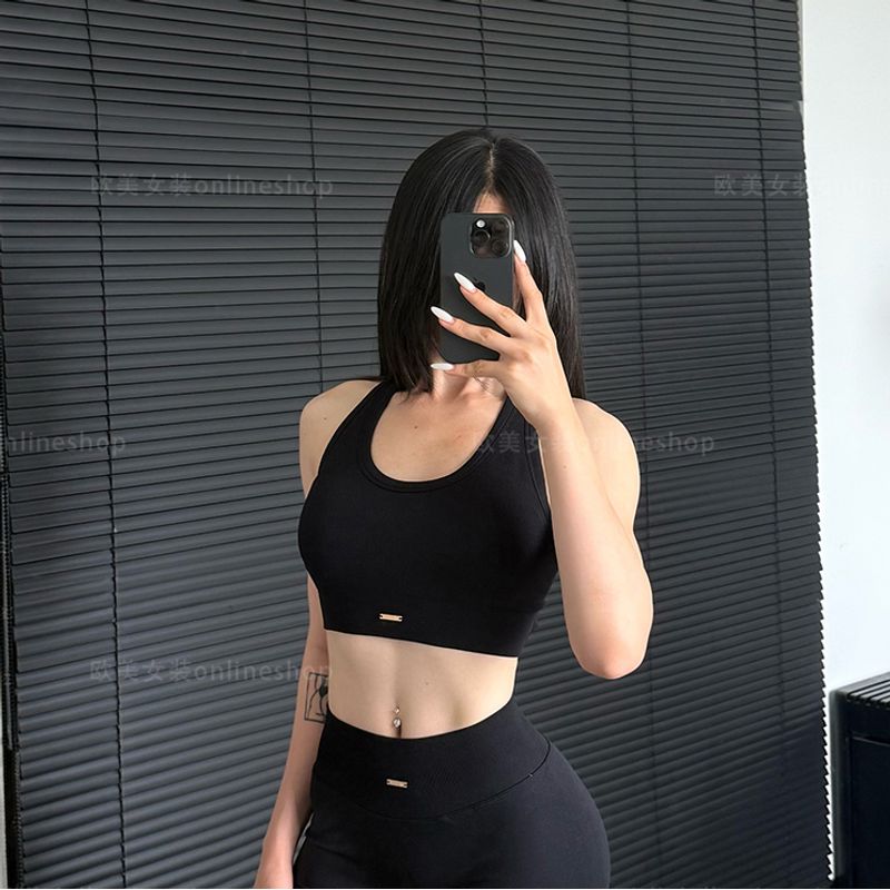 Easy to Wear! European and American Hip Workout Clothes Set High Sense Beauty Back Sports Bra Training Buttock Lifting Shorts Yoga Clothes