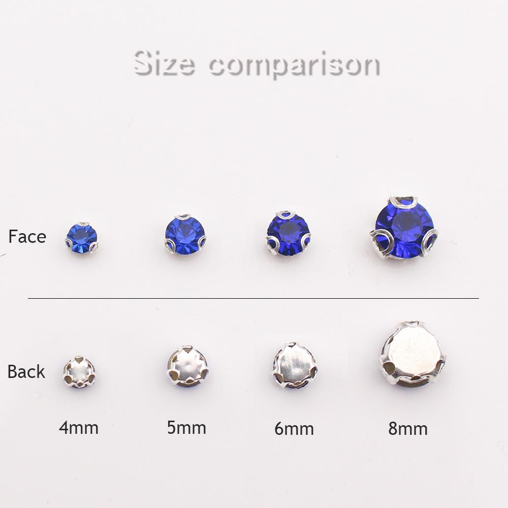 SS16-SS40 2D 3D Krallen-Näh-Strasssteine, glänzende Kristalle, Glasperlen, Steine, Strass zum Aufnähen für Kleidungsdekorations-Edelsteine