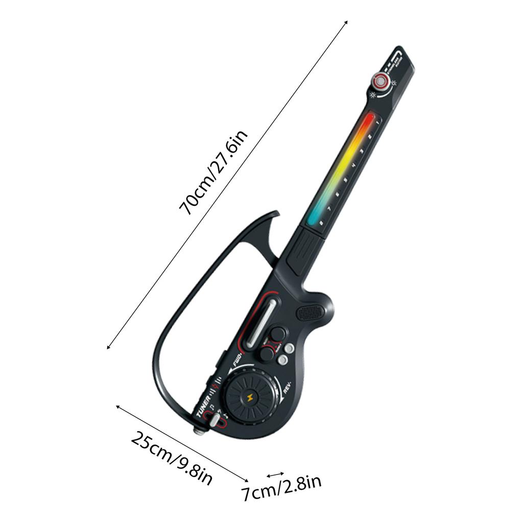 Smart Guitar DJ Controller with LED Lights BT 5.0 Rechargeable Bass Folding Portable Stringless Guitar Music Instrument for Kids