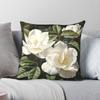 Weißes Gardenia Quadratisches Kissenbezug Polyester Leinen Samt Muster Reißverschluss Dekor Kissenhülle Sofakissenhülle x