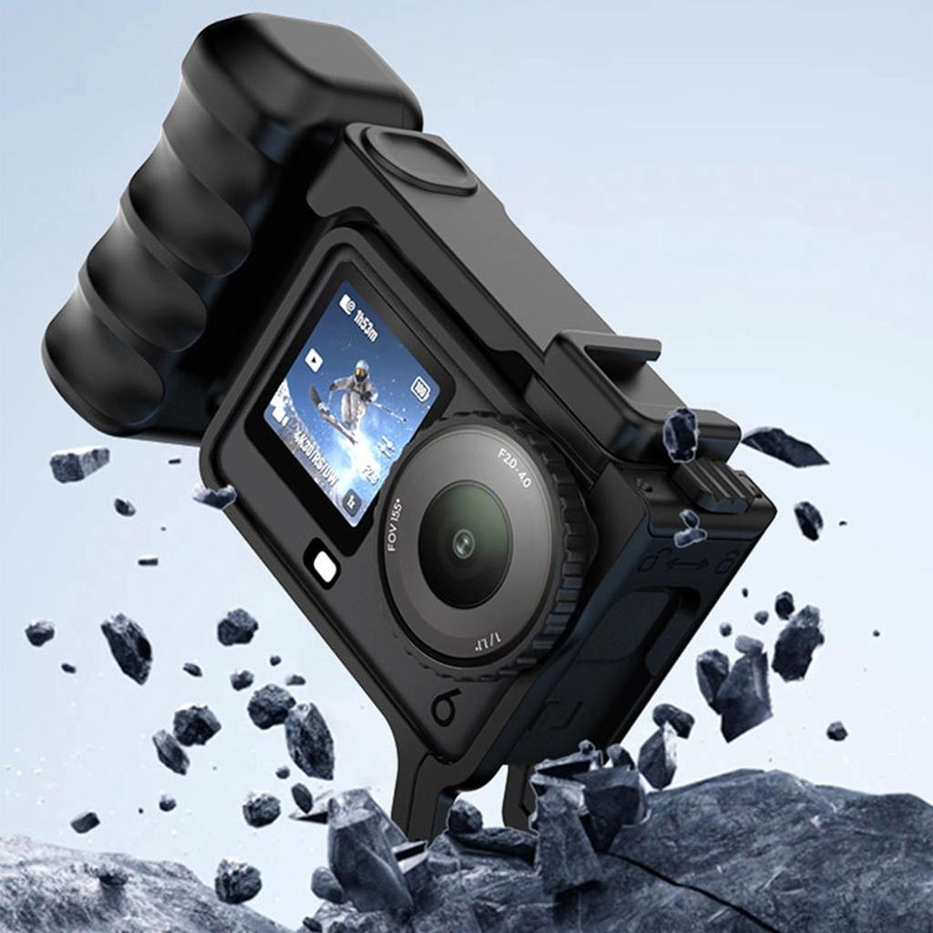 Ergonomic Street Shoot Handle Protective Frame for Action 6 Cameras Quick Release Cold Shoe Mount ABS Hand Grip