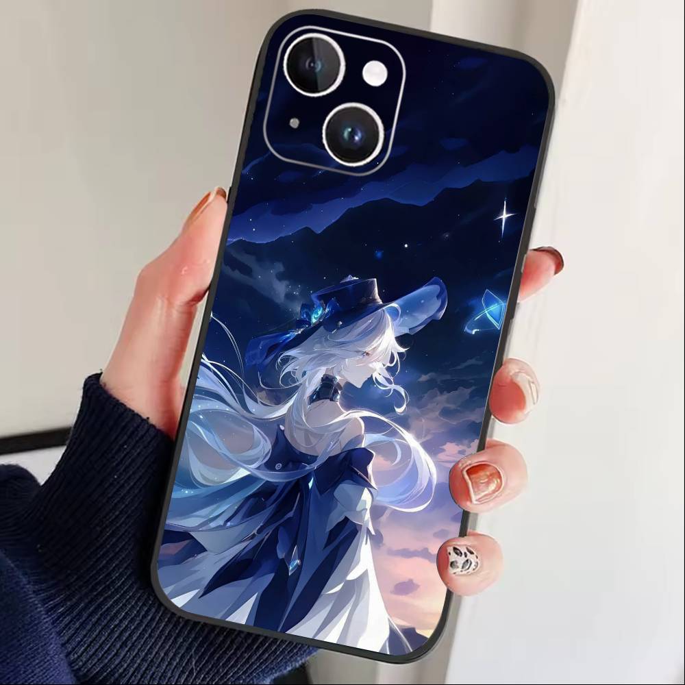 

G-Genshin Impact Phone Case For iPhone17,16,15,14,13,12 Plus,Max Soft Silicone Black Cover iPhone16plus