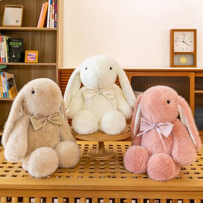 Brinquedos de Pelúcia Coelho Orgulhoso Fofos e Luxuosos para Crianças Almofada para Dormir Coelho de Laço Boneca Coelho Boneca de Escritório