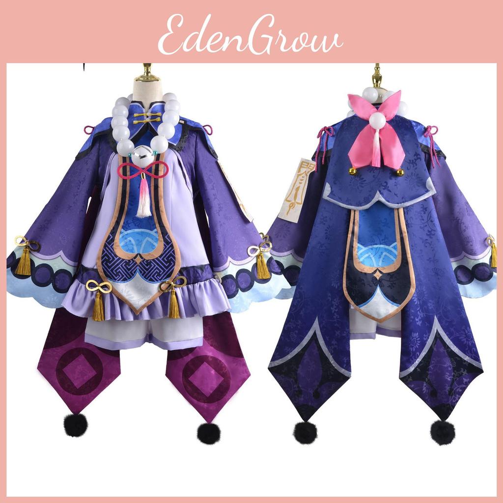 Genshin Impact Qiqi Zombie Cosplay Costume Hat Fancy Dresses Outfit Halloween