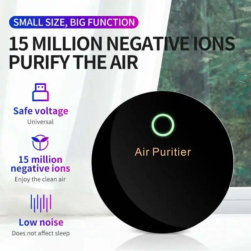 Car Air Sterilizer Purifier Usb Oxygen Cleaner Low Noise Generator Air Purifier Filter Smoke Remover Smart Gadgets Car Supplies