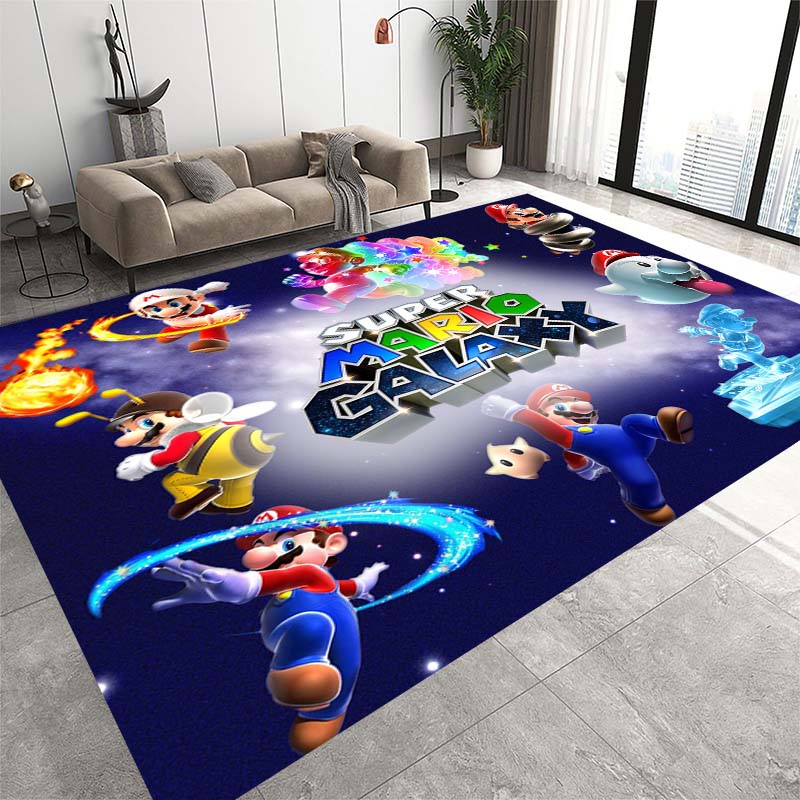 This new Super Mario cartoon rug is suitable for home décor in game rooms, bedrooms, living rooms, sofas, and other areas;