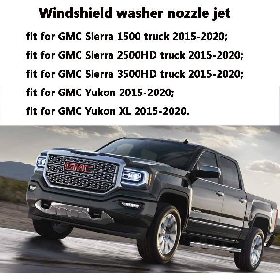 23181646 Premium Adjustable Wiper Washer Fluid Jet Nozzles Fit for 2015-2025 GMC Sierra/Chevy Silverado 1500 2500HD 3500HD | Windshield Washer Nozzle