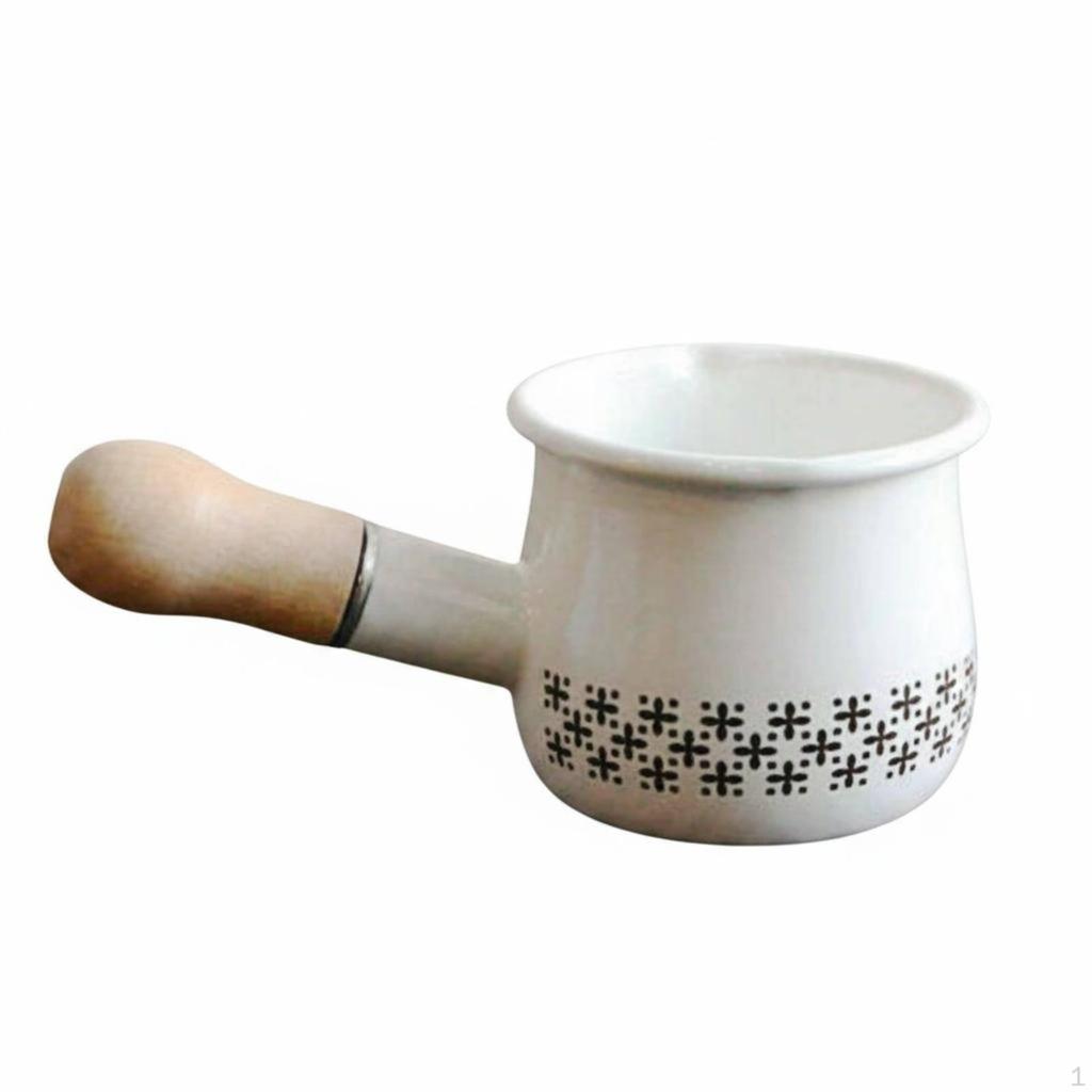 500 Ml Mini Pot Compact Size Enamel Saucepan Taste Neutral for Breakfast, Baking